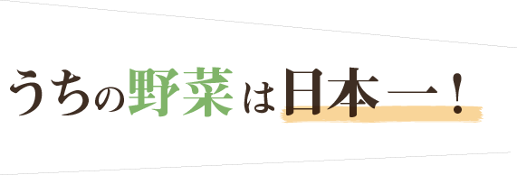 うちの野菜は日本一！
